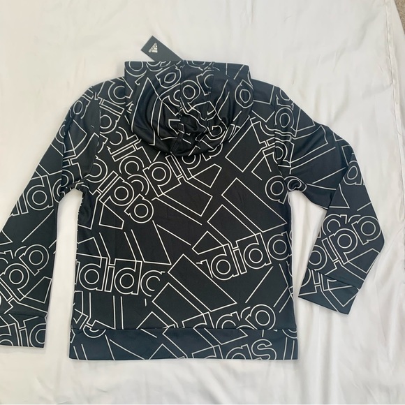 NWT Adidas Print Hooded Sweatshirt boys 10-12 - Picture 4 of 5
